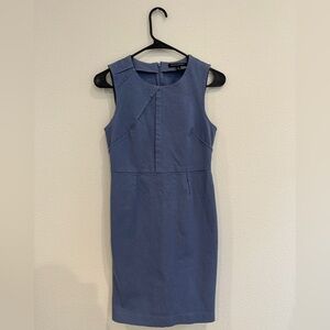 Chic Sleeveless Blue Midi Dress